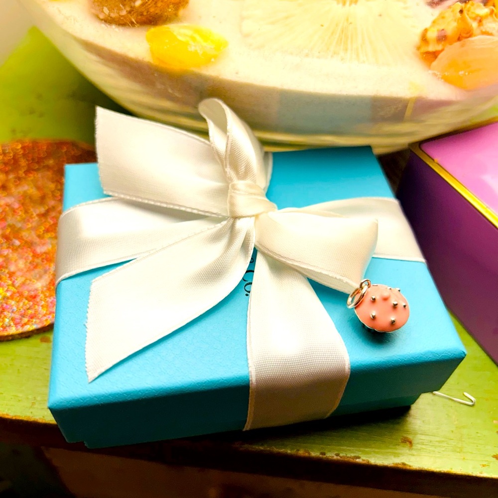 Tiffany and Company SS and Pink Enamel Cupcake Charm